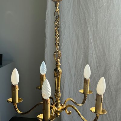 Suspensions - Lustre classique doré à 5 bras de lumière D:40cm - OFFICE OBJETS