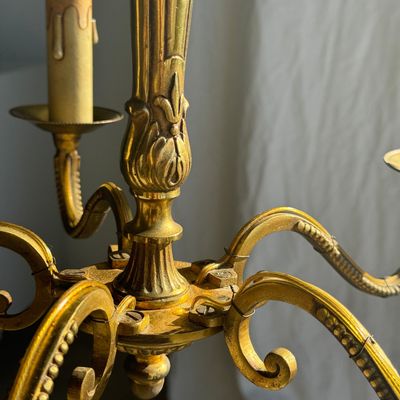 Hanging lights - Classic golden chandelier with 5 arms of light D:40cm - OFFICE OBJETS