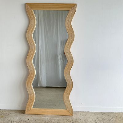 Miroirs - Miroir de pied en rotin zigzag H:182cm - OFFICE OBJETS