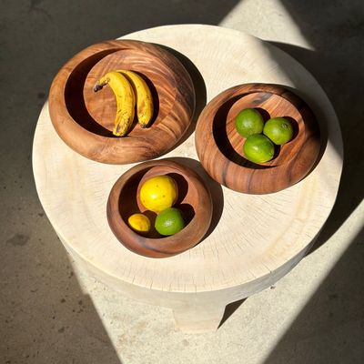 Decorative objects - Medium bowl or cup in monoxyl teak D:25.5 - OFFICE OBJETS