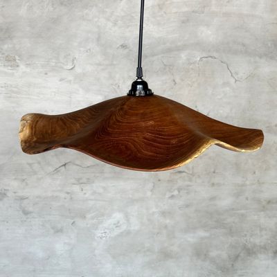 Suspensions - Moyenne suspension en feuille de teck ondulée (Medium D:50 H:20) - OFFICE OBJETS