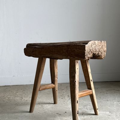 Bancs - Petit banc organique en teck asiatique blond quadripode - Dua Belas - OFFICE OBJETS