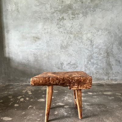 Benches - Small organic blond Asian teak quadripod bench - Sepuluh - OFFICE OBJETS