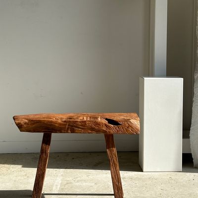 Benches - Small organic bench in upcycled Asian teak quadripod - Sungai - OFFICE OBJETS