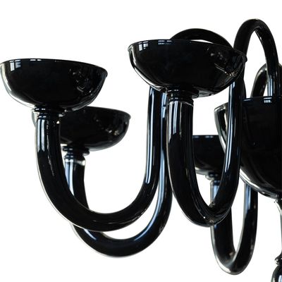 Ceiling lights - Hand Blown Black Murano Glass Chandelier - Elegant Design - BOTTEGA VENEZIANA