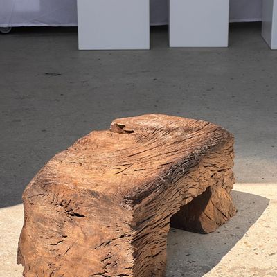 Tabourets - Petit stool tabouret en teck massif ancien organique - OFFICE OBJETS