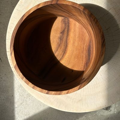 Decorative objects - Small monoxyl teak bowl H:10 D:20.5 - OFFICE OBJETS