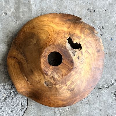 Suspensions - Petite suspension en feuille de teck ondulée (Small D:30 H:20) - OFFICE OBJETS