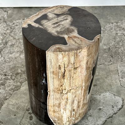 Other tables - Small black, white and gray petrified wood side table H28 D:18.5 - OFFICE OBJETS