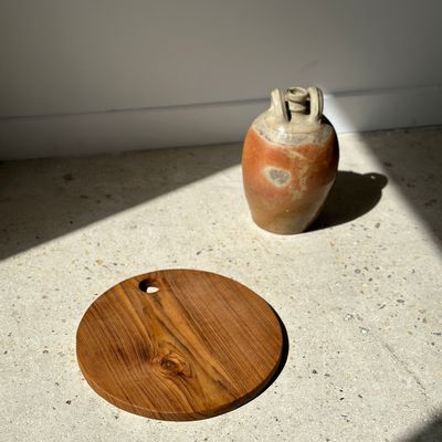 Kitchen utensils - Circular cutting board in openwork monoxyl teak D:30 - OFFICE OBJETS