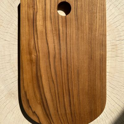 Kitchen utensils - Rounded rectangular monoxyl teak cutting or presentation board L:34 - OFFICE OBJETS