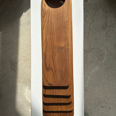 Ustensiles de cuisine - Planche à découper ou de présentation en teck monoxyle à anse (T5) - OFFICE OBJETS