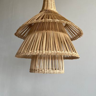 Hanging lights - Rattan pendant or light fixture in the shape of an Asian lantern H:70 D:70 - OFFICE OBJETS