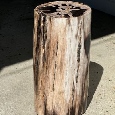 Other tables - Multicolored petrified wood side table H:45 D:22-23 - OFFICE OBJETS