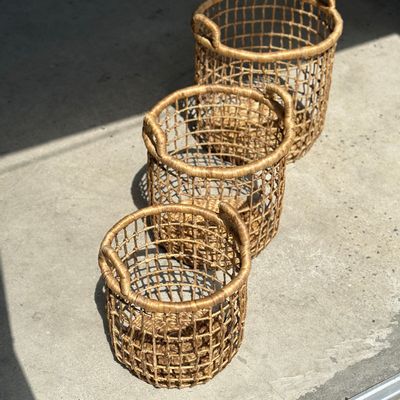 Shopping baskets - Trio of openwork seagrass baskets - OFFICE OBJETS