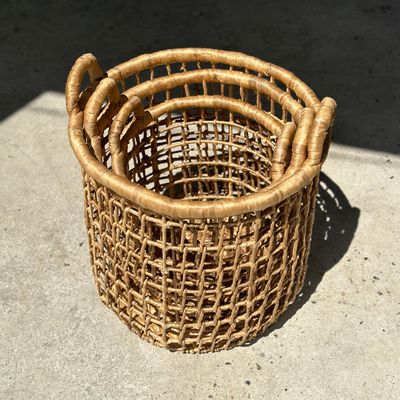 Shopping baskets - Trio of openwork seagrass baskets - OFFICE OBJETS
