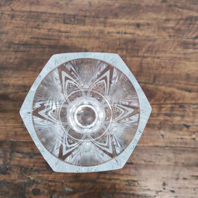 Vases - Blown glass vase, polygonal edge, H: 24cm. - OFFICE OBJETS