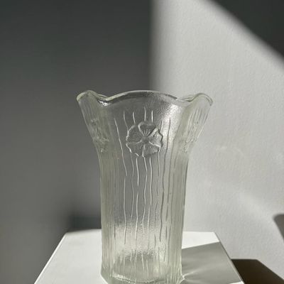 Vases - Vintage glass vase with floral patterns H:22cm - OFFICE OBJETS