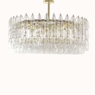 Ceiling lights - Vintage ceiling lamp with purple Murano glass polyhedra - BOTTEGA VENEZIANA