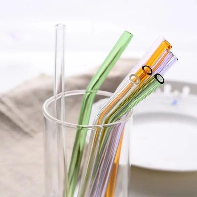 Couverts & ustensiles de cuisine - Paille réutilisable en verre - Courbée - 10 coloris - SOSTRAW & SMARTTHINGS