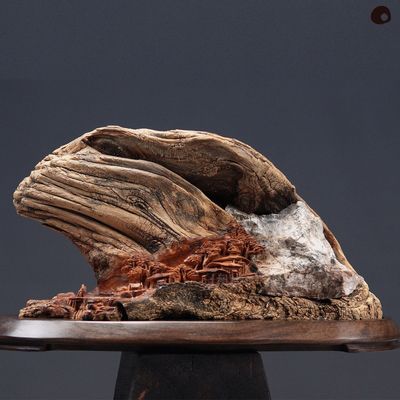 Unique pieces - I / Landscape / No. 36 / Sculpture / Wood / Stone / Hand Carved - MÙ STUDIO