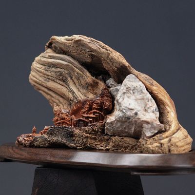 Unique pieces - Wood and stone sculpture - Hidden village - MÙ STUDIO