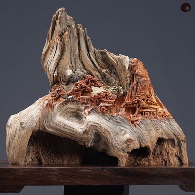 Unique pieces - I / Landscape / No. 21 / Sculpture / Wood /Hand Carved / Unique - MÙ STUDIO