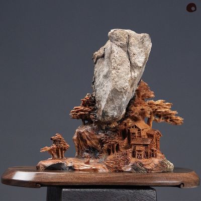 Unique pieces - I / Landscape / No.4 / Sculpture / Wood / Stone / Hand Carved - MÙ STUDIO