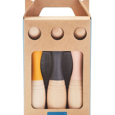 Toys - Wooden Bowling Set Earth - Kids Toy - MORA-PLAY