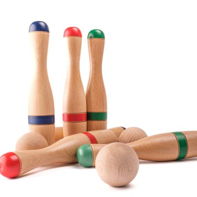 Toys - Classic Bowling Set 24 cm (6 pins, cloth bag) - MORA-PLAY