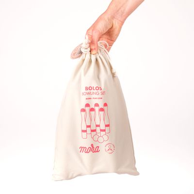 Toys - Classic Bowling Set 24 cm (6 pins, cloth bag) - MORA-PLAY