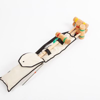Jouets enfants - Jeu de croquet en bois dans un sac suspendu - MORA-PLAY
