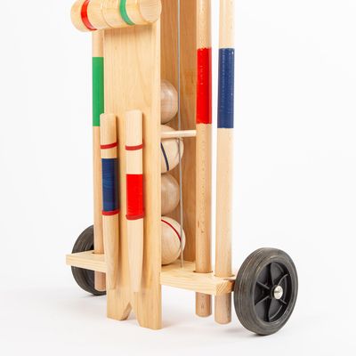 Toys - Croquet game in wooden trolley - 4 players - MORA-PLAY