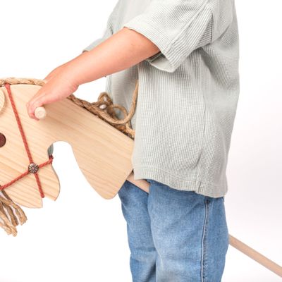 Toys - Wooden broom horse RUSTIC - MORA-PLAY