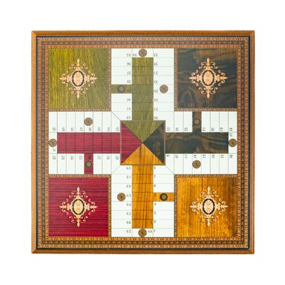 Toys - Vintage Wooden Parcheesi Board Game for 4 Players - MORA-PLAY