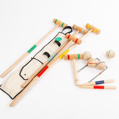 Toys - Wooden croquet set in a hanging bag - MORA-PLAY