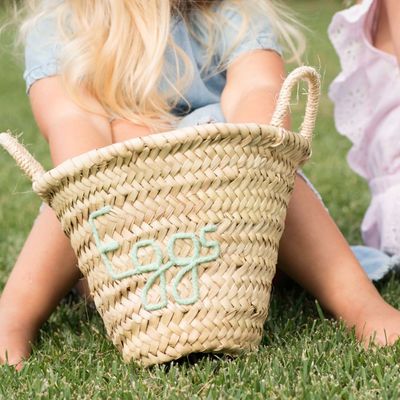 Children's party decorations - Personalized Easter Basket - Hand Embroidered, Unique for You - ORIGINAL MARRAKECH