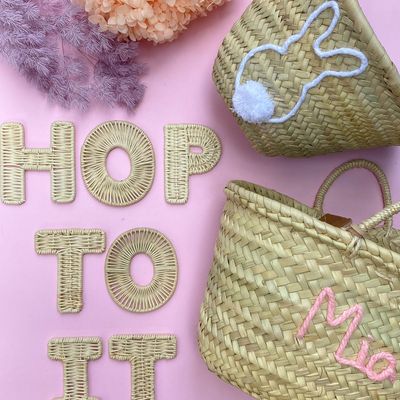 Children's party decorations - Personalized Easter Basket - Hand Embroidered, Unique for You - ORIGINAL MARRAKECH