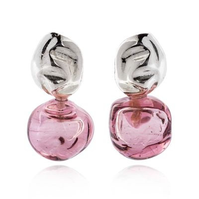 Bijoux - Boucles d'oreilles avec verre Murano Silk collection - CHAMA NAVARRO