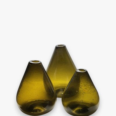 Vases - Glass Vases Set of 3 – Sustainable Artistry in Recycled Glass -Elegant - MAISON ZOE