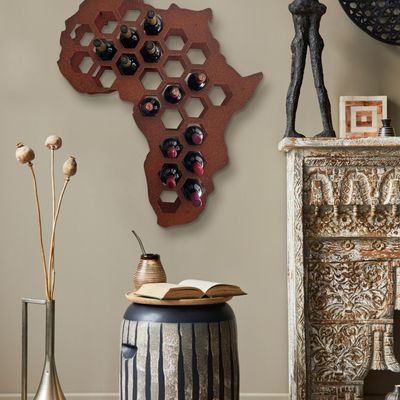Wine accessories - Africa Steel Wall Wine Rack – Holds up to 26 Bottles - INCREDIBLE DESIGNS