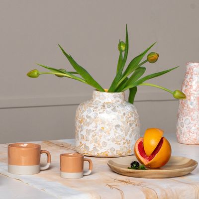 Vases - Vase capiz pulp T-upward peach - KINTA