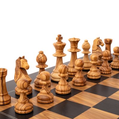 Children's games - OLIVE WOOD CHESS Set with Staunton Europe pieces - MORA-PLAY