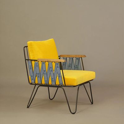 Decorative objects - Poltrona Misella Metal Armchair and Yellow Cushions - NA'LAGO