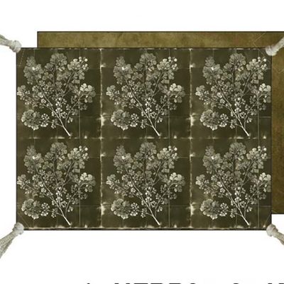 Cushions - Khaki Herbarium cushion cover - small rectangle - JOLI JOUR PARIS