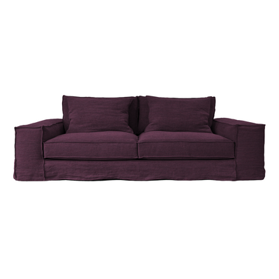 Sofas - Intriguing eggplant Portobello sofa - 3 seats - JOLI JOUR PARIS