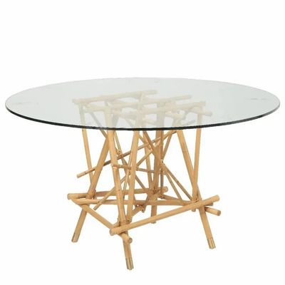 Tables Salle à Manger - Table ronde en rotin MIKADO diamètre 135 cm - KOK MAISON