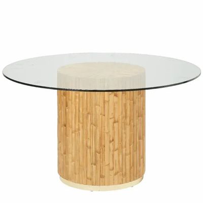 Tables Salle à Manger - Table ronde RIVIERA en rotin diamètre 135 centimètres - KOK MAISON