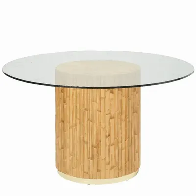 Dining Tables - RIVIERA round rattan table diameter 135cm - KOK MAISON