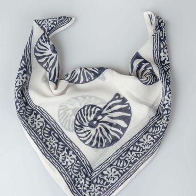 Sarongs - Blue Seashell Bandana - KORES ACCESSORIES